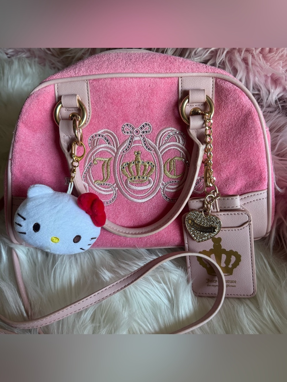 Juicy Couture Gorgeous Pink Bling Bowler Bag